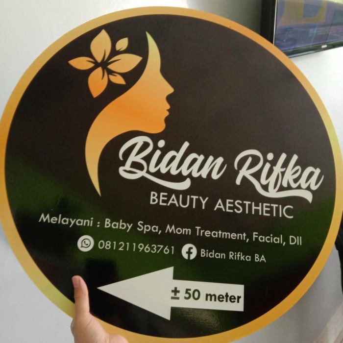 

Papan Jalan Plang Toko/Kantor Custom Bulat Bahan Acrylic 2 Sisi Ukuran Diameter