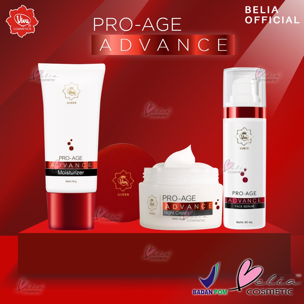 ❤ BELIA ❤ VIVA Queen  Pro-Age Advance Face Serum 30mL | Moisturizer 30g | Night Cream 25g | BPOM