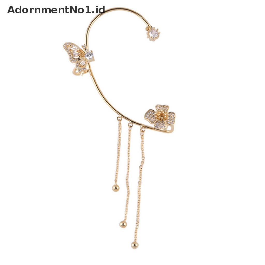 [AdornmentNo1] 1pcs Anting Kupu-Kupu Snowflake Baru Tanpa Tindik Anting Klip Telinga All-match Aksesoris Fashion [ID]