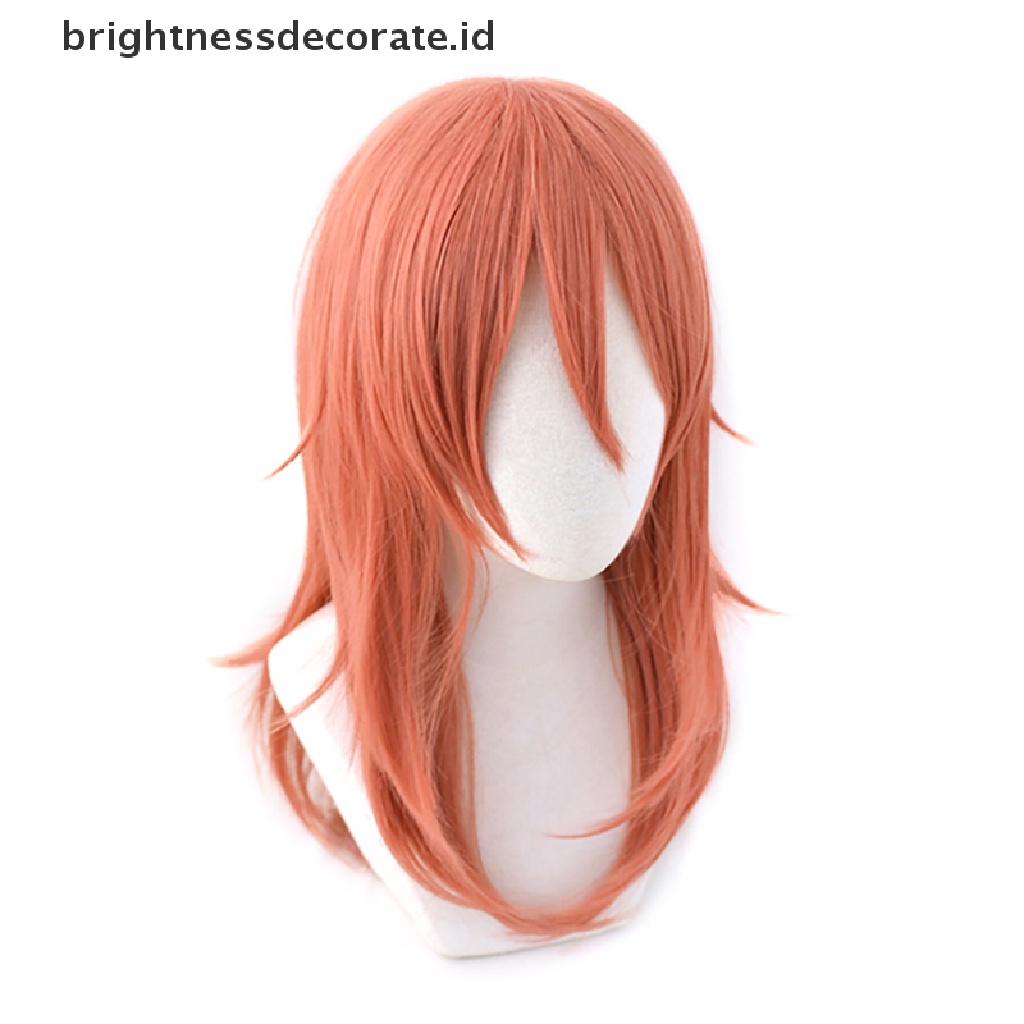 [Birth] Chain Man Cosplay Angel Devil Wig Panjang Natal Warna Orange Tua Wig Cosplay Anime Wig Tahan Panas Wig Sintetis [ID]