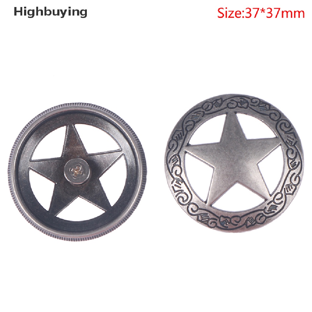 Hbid 10pcs Ranger Star Leathercraft Hatband Conchos Dompet Gesper Gesper Hias Glory