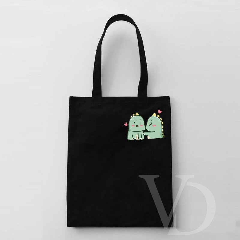 tote bag kanvas hitam tote bag disney dino spy