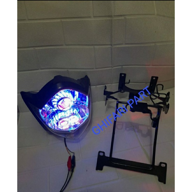 Paket Hemat Vixion Old Paket Batok Kepala Lampu Depan Vixion Old Proji Running Terang Plus Breket La