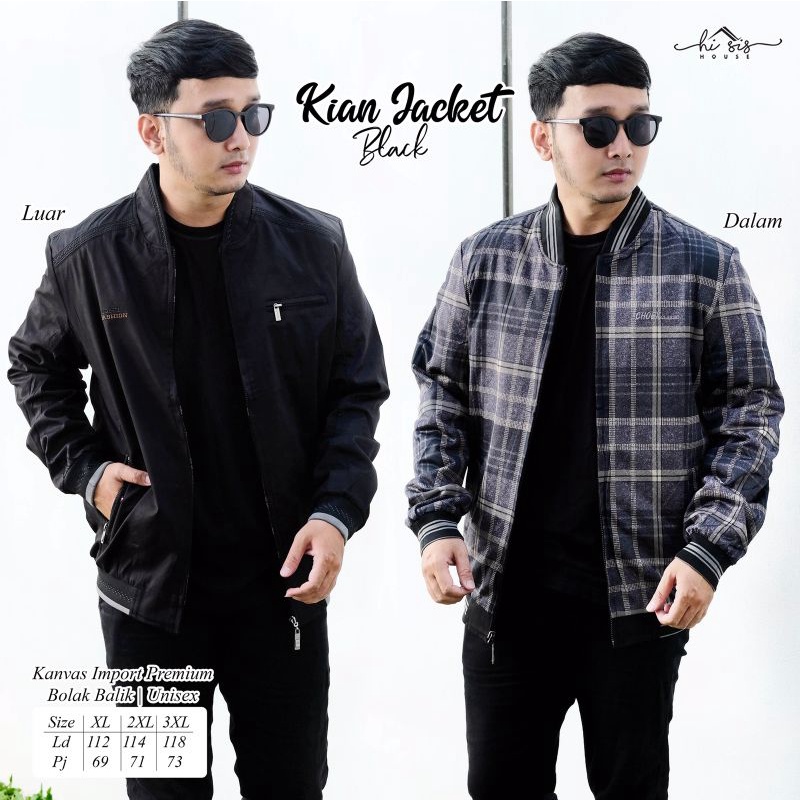 KIAN JACKET // IBAD JACKET UNISEX HI SIS HOUSE | Jacket Bolak Balik | Kanvas Import Premium