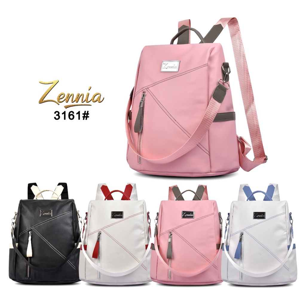 Tas Ransel Wanita Antil Maling Tas Kulit Zennia 3161 Tas Punggung Tas Laptop Tas Sekolah Backpack Kuliah