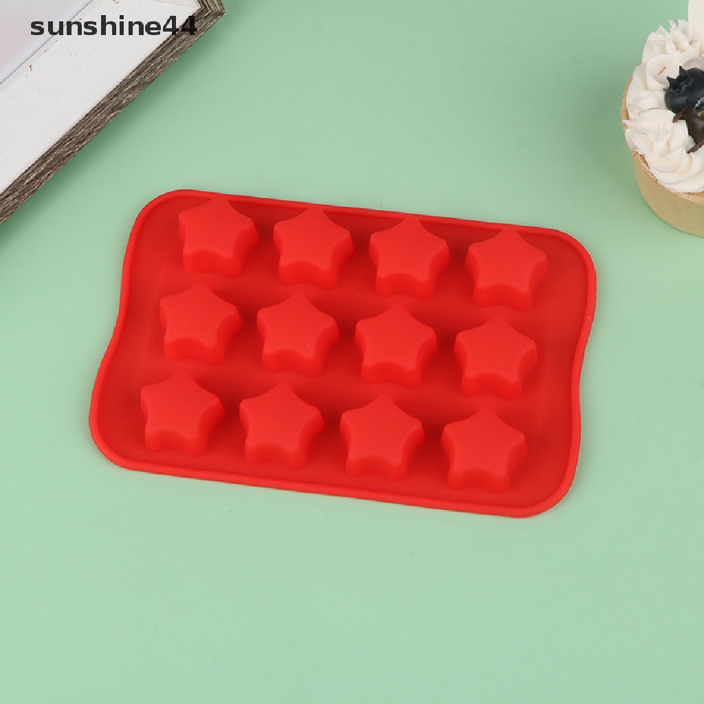 Sunshine 1Pc Cetakan Silikon Coklat Bulat Persegi Bintang Hati Reusable Cake Baking Mold.