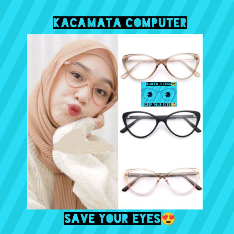 kacamata anti radiasi cateye wanita 1052 | kacamata photocromic | kacamata anti radiasi | kacamata m