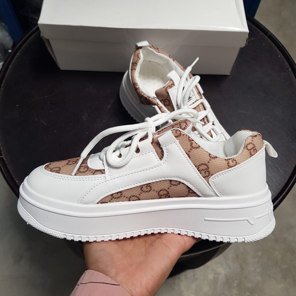 [✅BISA COD] 22105 SEPATU WANITA IMPORT TSMY SOL TEBAL PUTIH DENGAN TALI (REAL PICTURE)