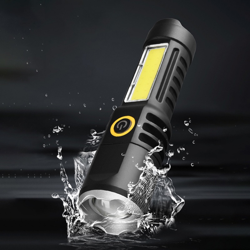 3mode Senter Silau Jarak Jauh Portabel Luar Ruangan Kualitas Tinggi ABS Senter LED USB Rechargeable Camping COB Emergency Torch Tahan Air Stretchable Zoom Side Light Torch