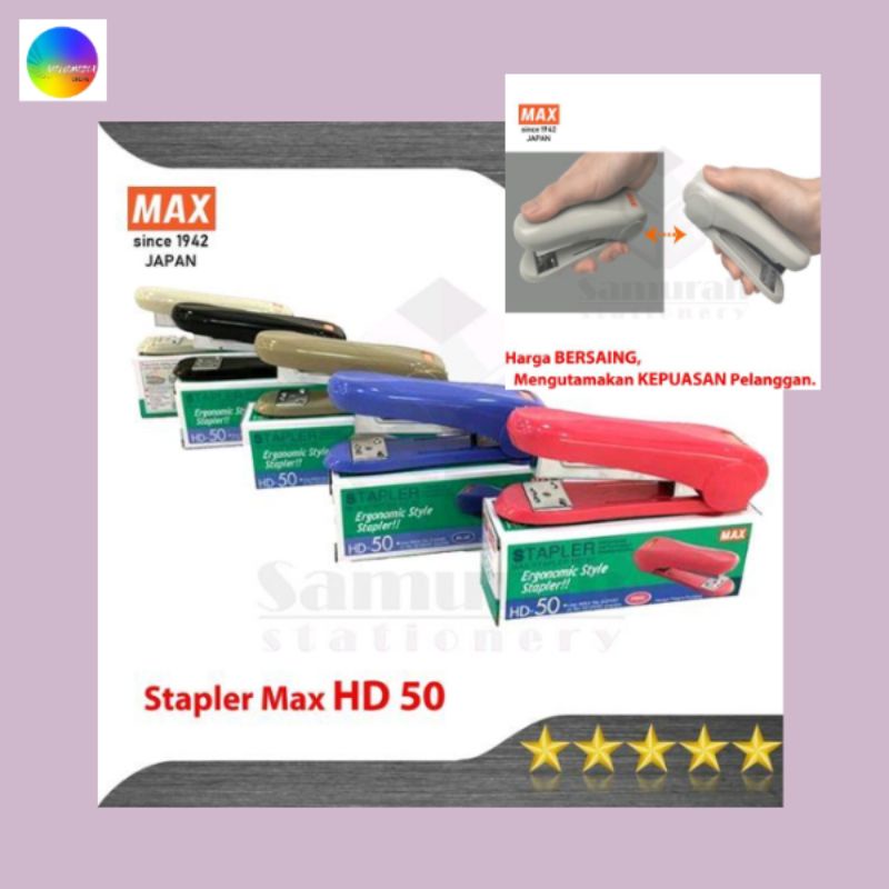 

Stapler Max HD 50 / Mesin Staples Tangan HD50 / Alat Strapler Hecter Kertas HD50 Besar isi no 3(ORIGINAL PRODUK)