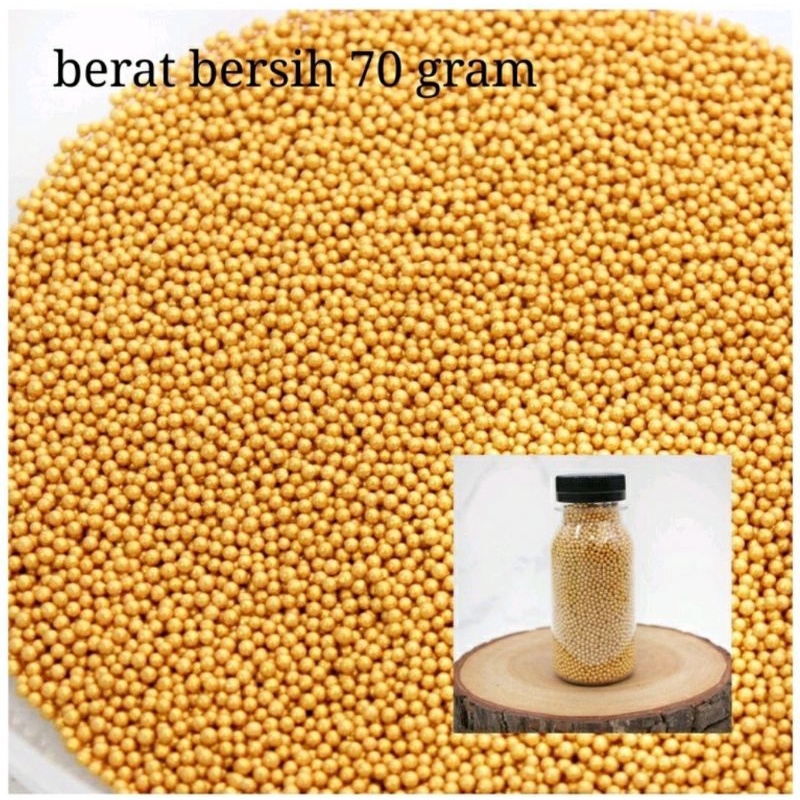 

Gold 2 mm sprinkle pearl hiasan topping kue