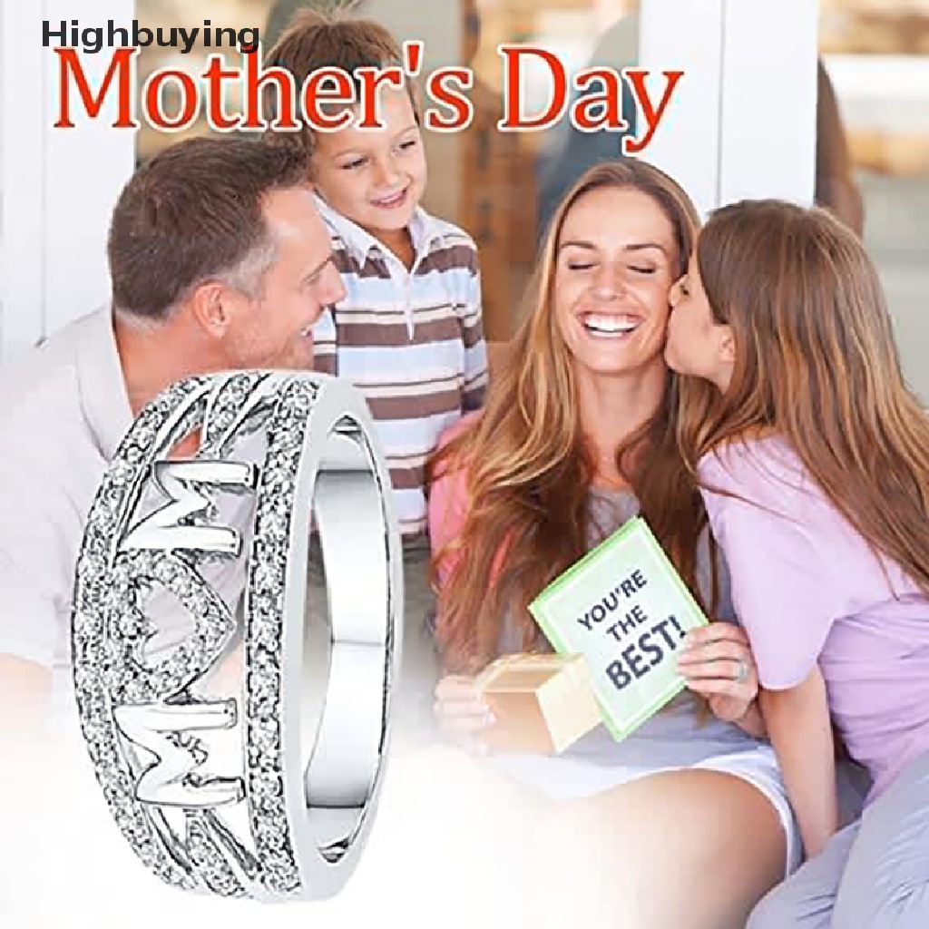 Hbid Cincin Mom's Day Hadiah Ulang Tahun Cincin Bentuk Hati Untuk Perhiasan Liontin Hadiah Glory