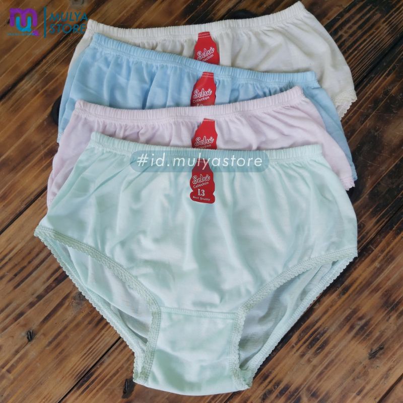 12Pcs CD Wanita Dewasa Polos Celana Dalam Cewe Lusinan Murah SELVI POLOSAN