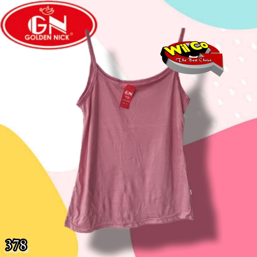 K378 (1-3 pcs) Golden Nick Tanktop Tali Kecil, Singlet Wanita Golden Nick Size XL XXL