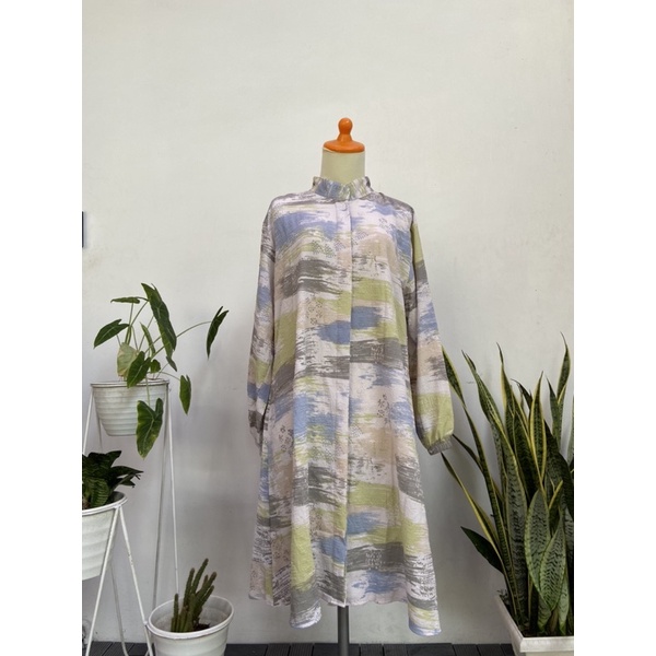 [SH004] Tunik Motif Abstrak Katun Silk