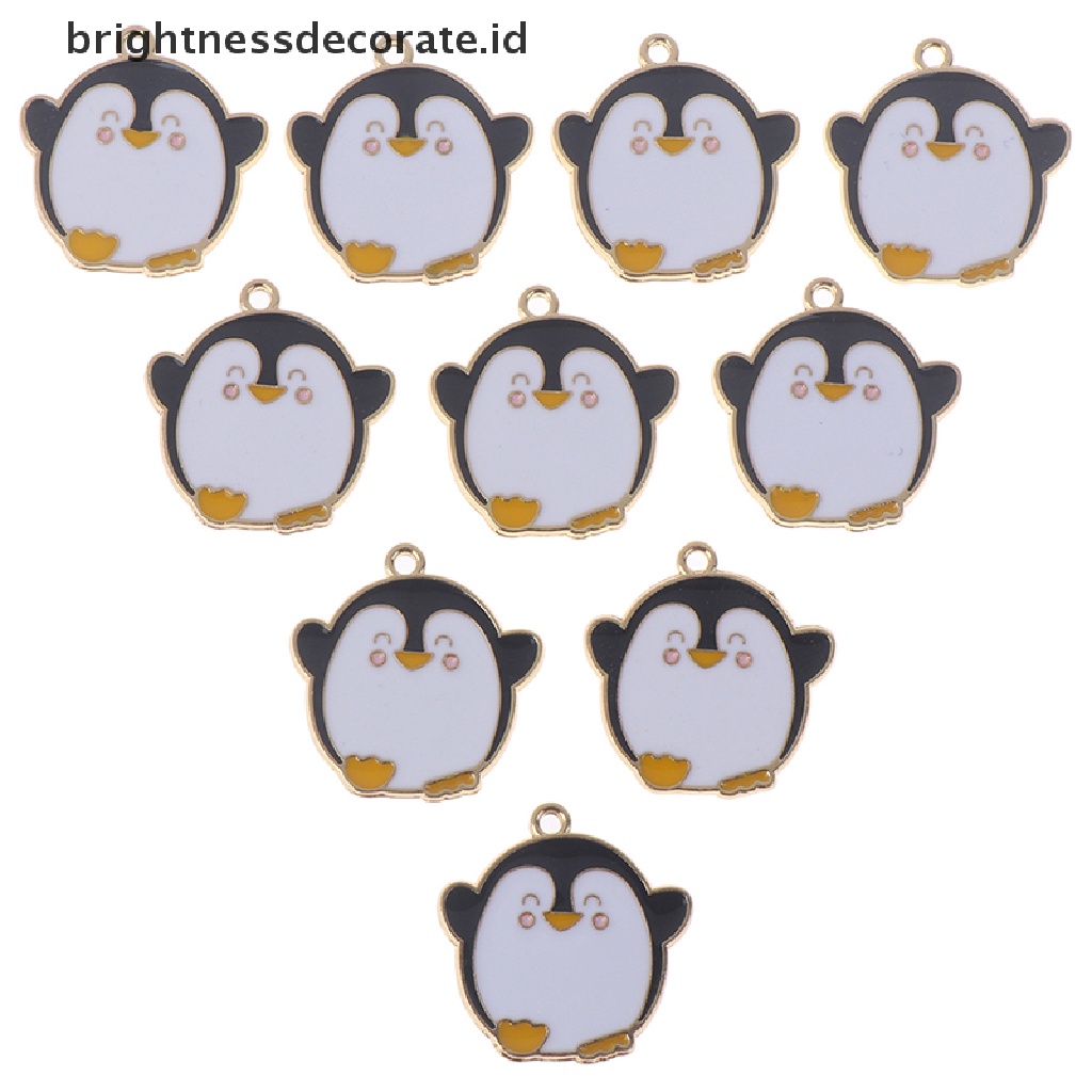 [Birth] 10pcs/set charm enamel ch Pinguin Kartun Untuk Membuat Perhiasan Liontin [ID]