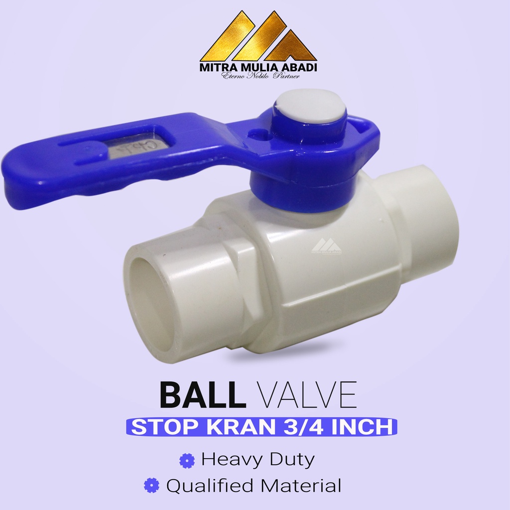 STOP KRAN KERAN 3/4 INCH BALL VALVE PVC GAGANG LAPIS BESI NATIONAL