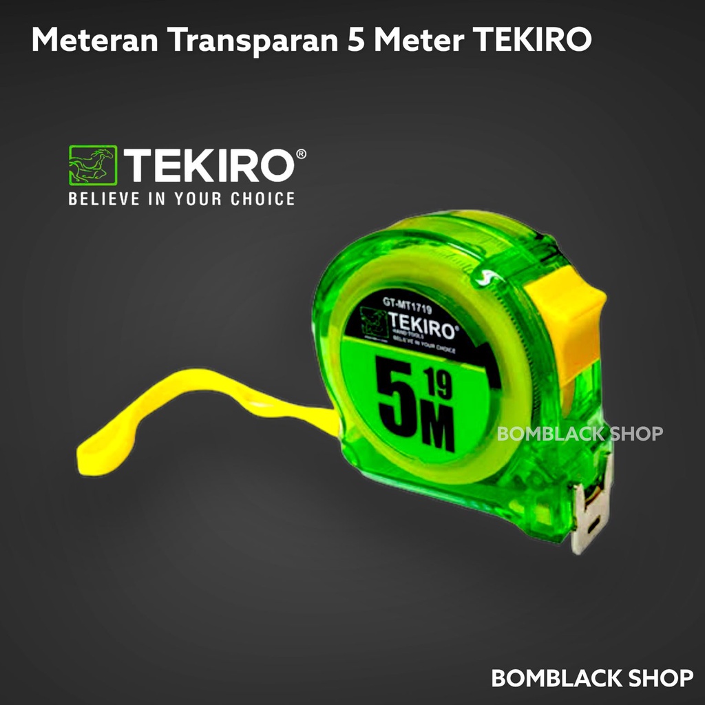 TEKIRO Meteran 5 Meter Transparan Meteran Tangan 5m 19mm Measurement Tape