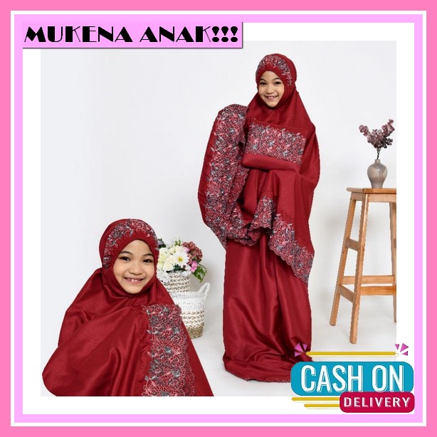 Mukena Anak Cod Kekinian Murah Tanggung Lebaran Remaja Mungkena Rukuh Travel Mukwna Mikena Mukenah A