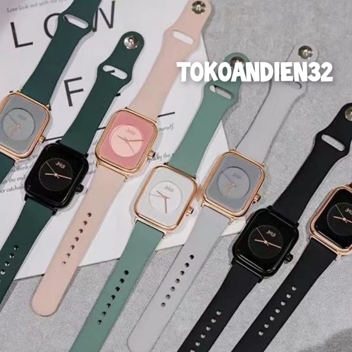 JAM TANGAN WANITA APEL/ QUARTZ DIAL KOTAK/ ANALOG WATCH FASHION KOREA