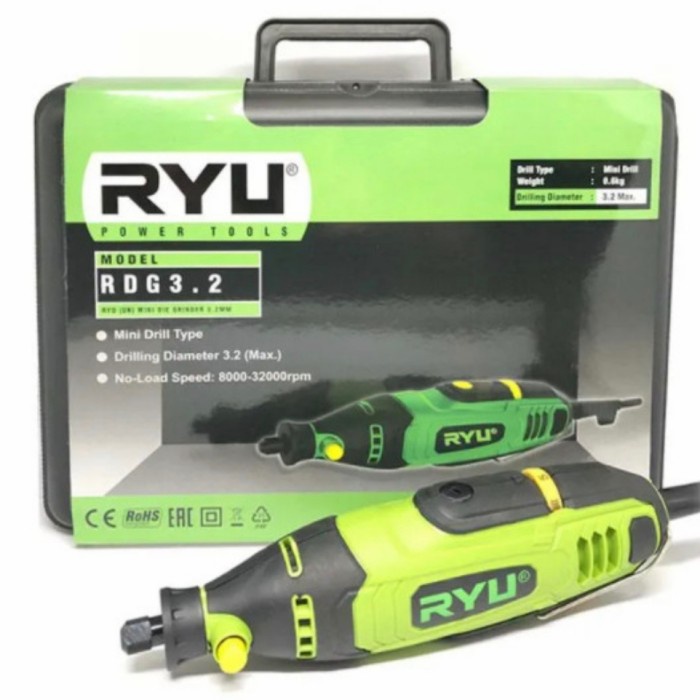 #####] Mini Die Grinder RYU RDG3.2 Mesin Cuner Set Ryu Gerinda Bor Mini