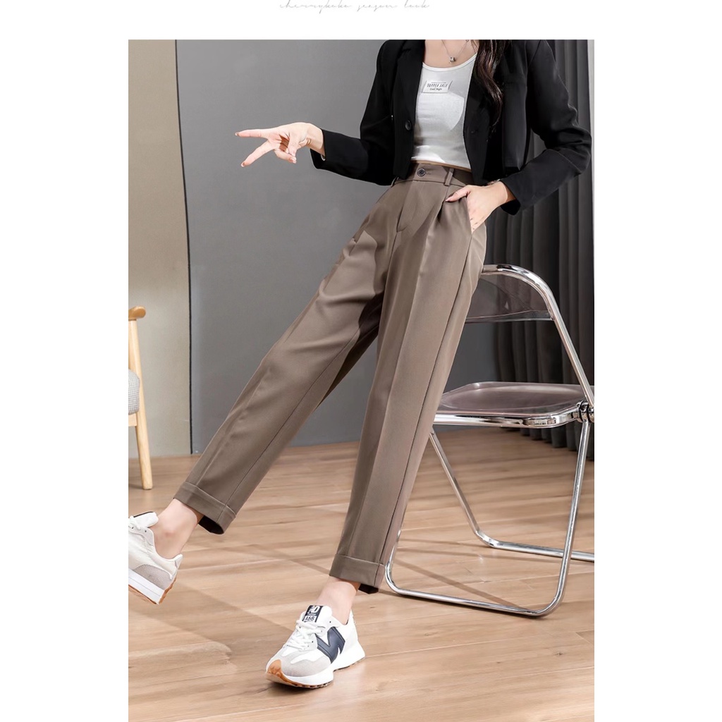 NEW!S-2XL Celana Kulot Wanita High Waist Loose Pants Cullote Kasual Celana Yang Dipotong