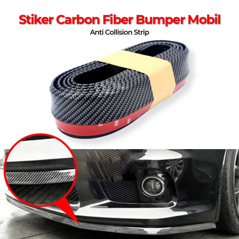 SAMURAI Stiker Carbon Fiber Anti Collision Strip Bumper Mobil 2.5 m - TY354