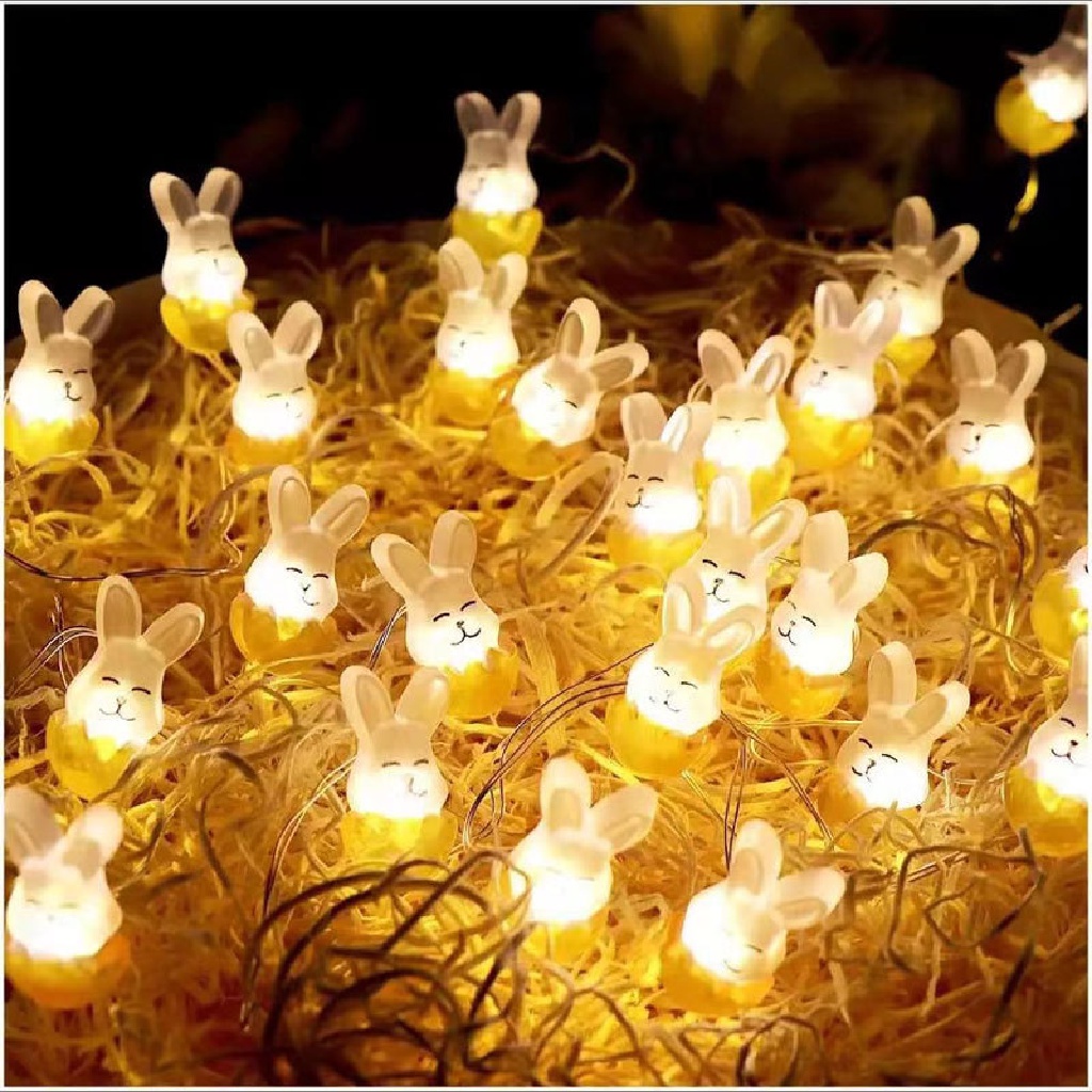 Sunshine 1Pc 1M LED Bunny String Lights Paskah Dekorasi Nikmat Pesta Dengan Kotak.