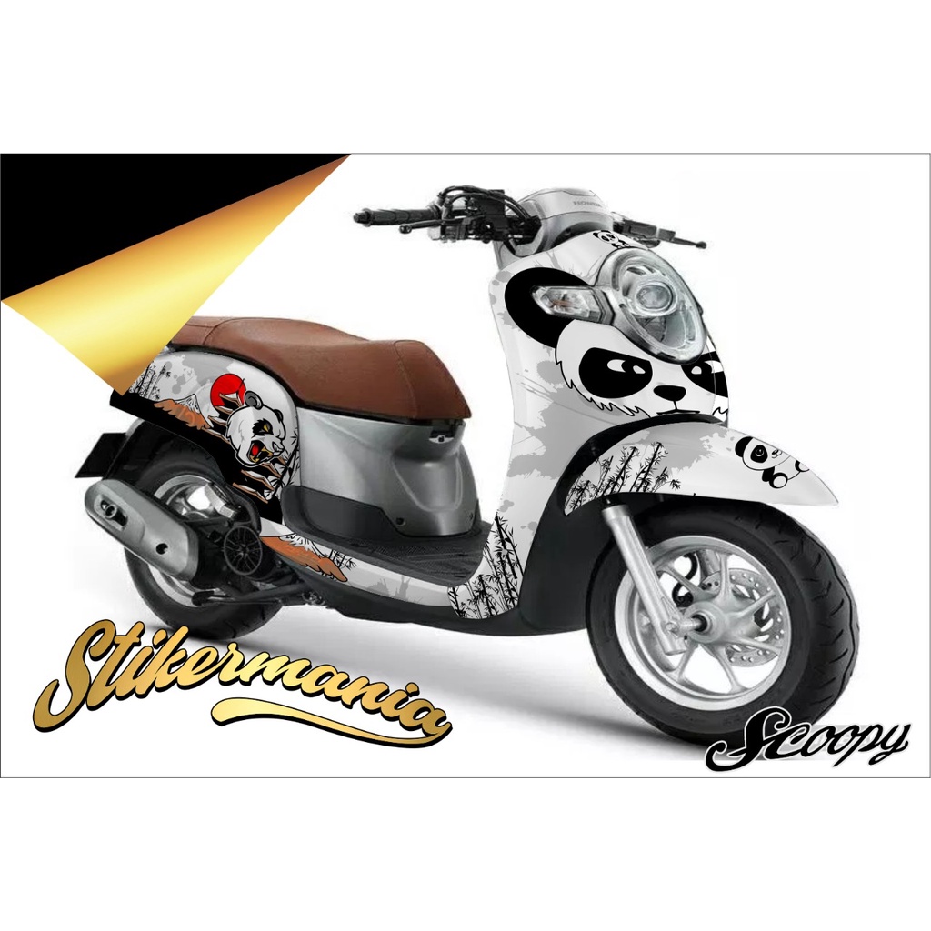 stiker dekal scoopy stiker full body motif panda putih lucu berkualitas keren