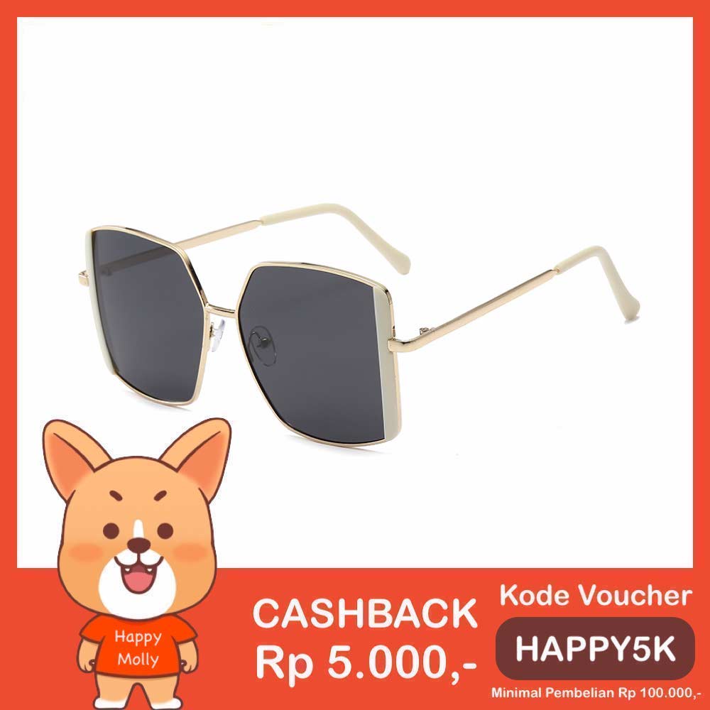 Kacamata UV400 [ Beige ] Anti Radiasi - Sunglasses Wanita Korea - HM8151