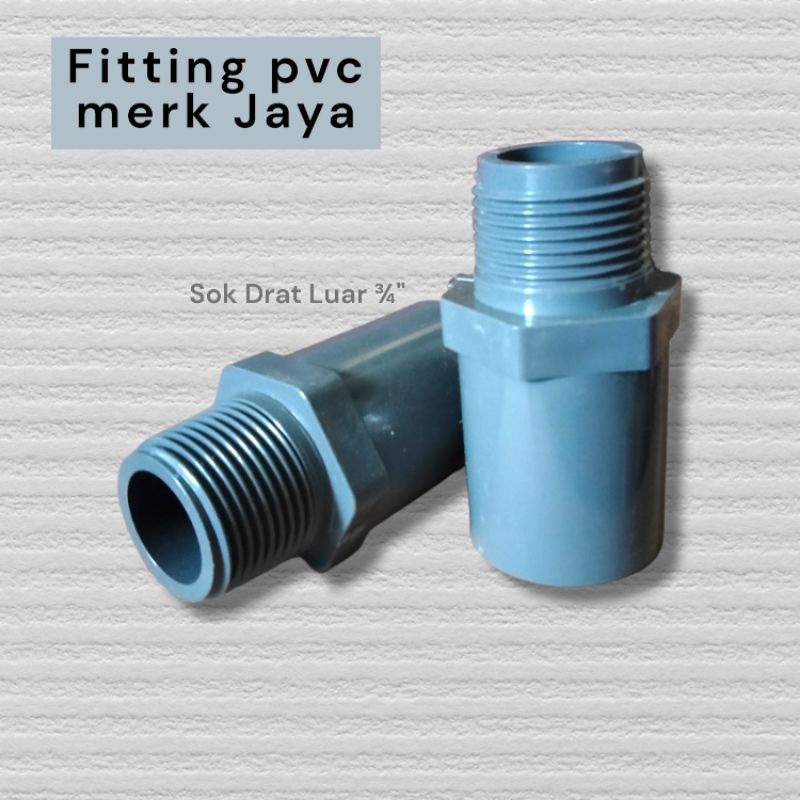 Fitting pvc sok drat luar uk ¾" / SDL ¾ / sok drat pvc uk ¾