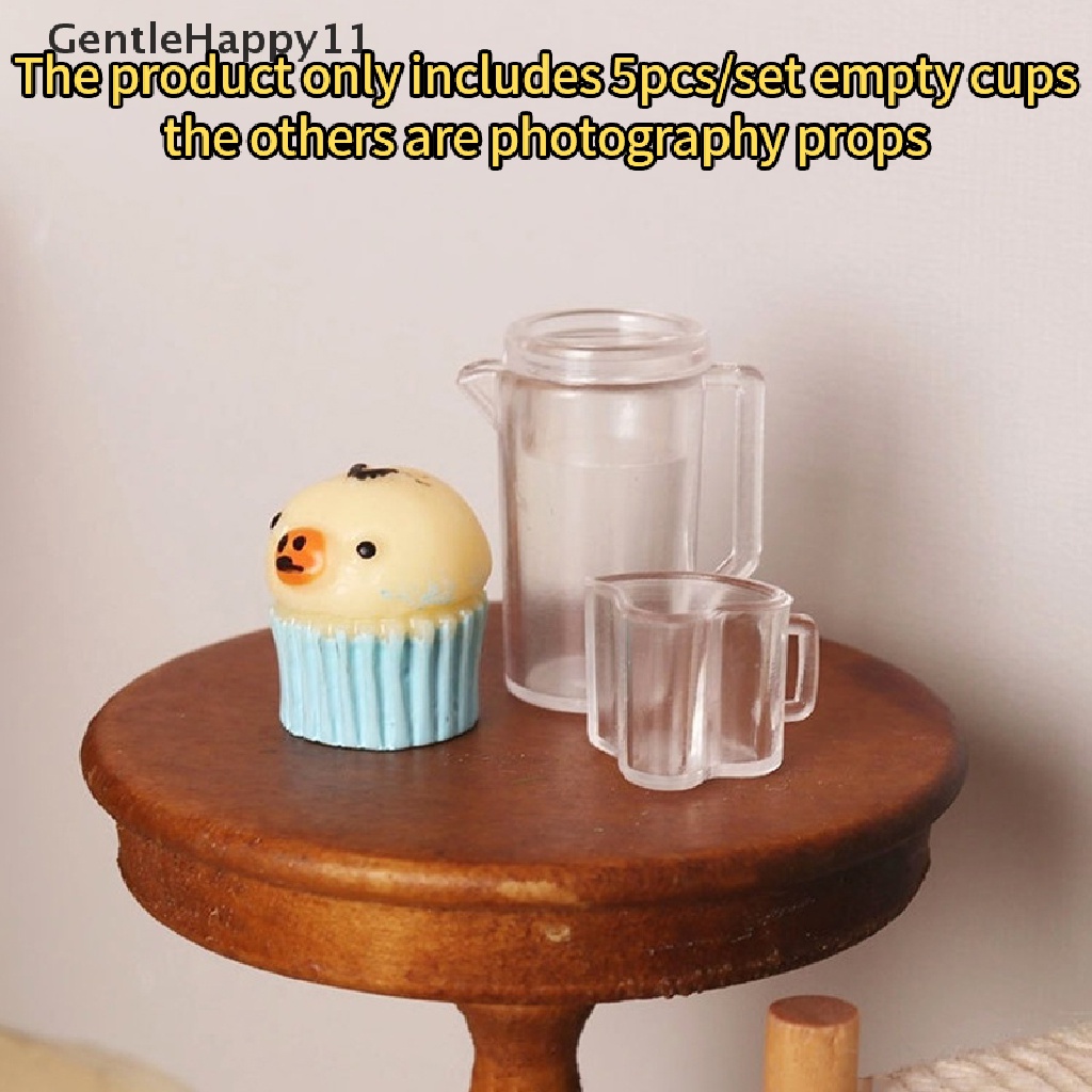 Gentlehappy 5Pcs 1: 12rumah Boneka Miniatur Ketel Air Cangkir Air Transparan Model Cangkir Kosong Dapur Dekorasi Rumah Bermain Rumah Mainan id