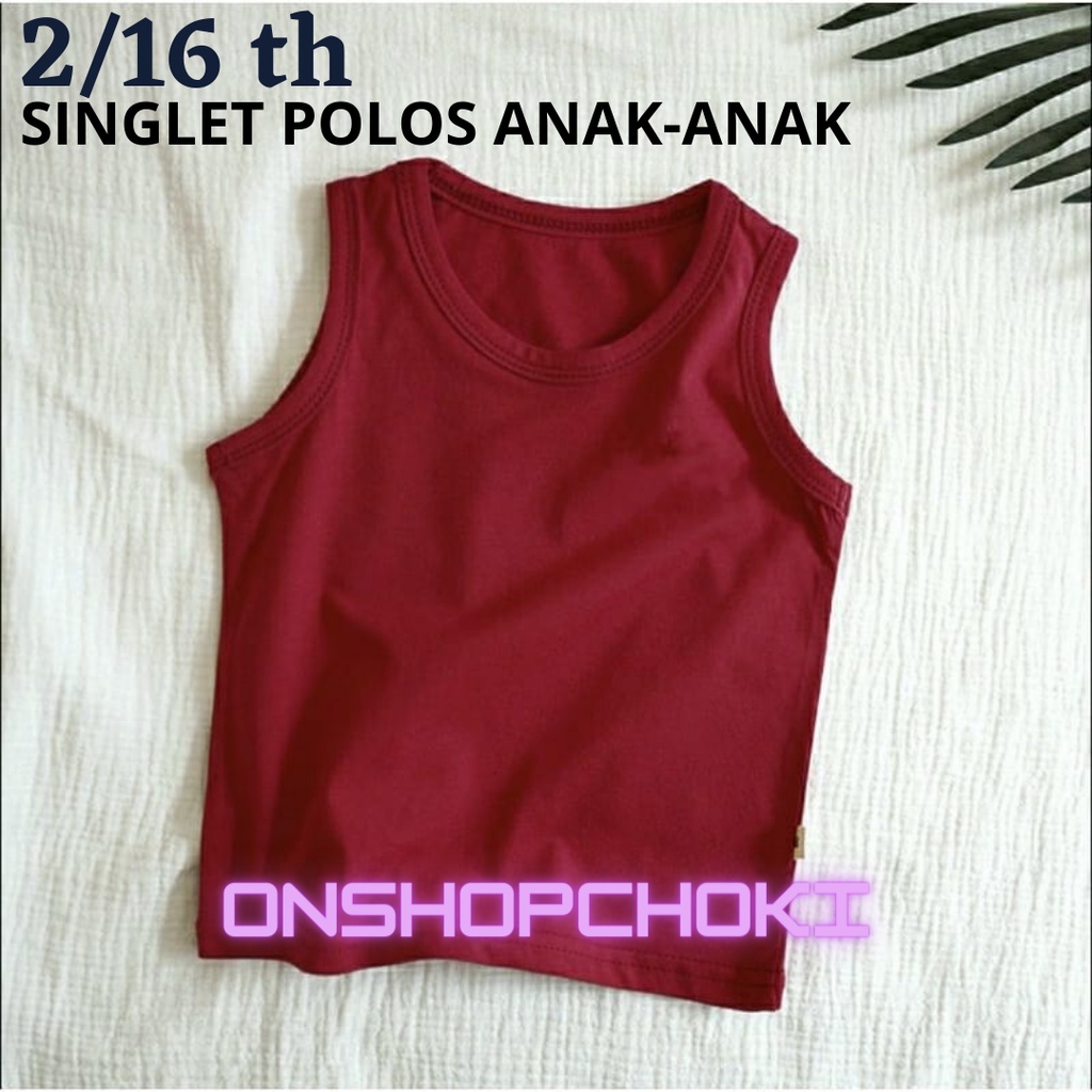 Singlet Polos Anak Usia 2-16 tahun Singlet Anak Anak Pakaian dalam anak Unisex cewek/cowok