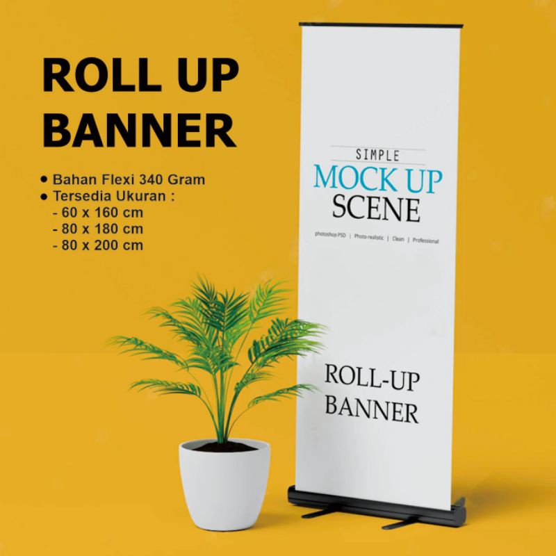 CETAK ROLL UP BANNER /  PRINT ROLL UP BANNER / ROLL UP BANNER 60 X 160 CM / ROLL UP BANNER ALUMINIUM