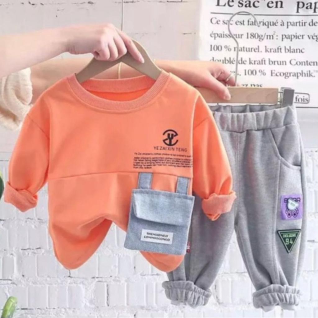 Setelan anak terbaru switer anak saku premium 1-5 tahun bisa pilih warna grosir