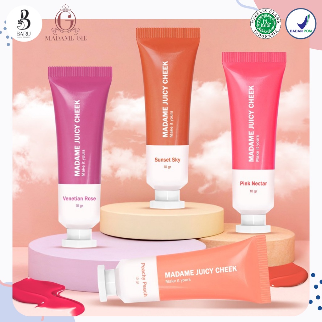 Madame Gie Madame Juicy Cheek Make Up Blush | Blush On | Blush Wajah | Cream Blush | Original & BPOM
