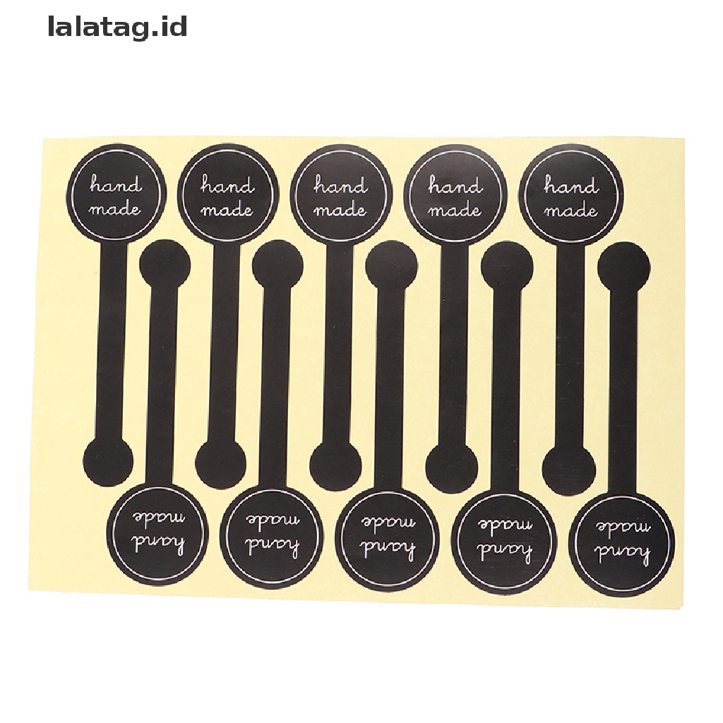 [lalatag] 100pcs Perekat Gaya Panjang Handmade Kemasan Kue Sealing Label Kraft Stiker [ID]