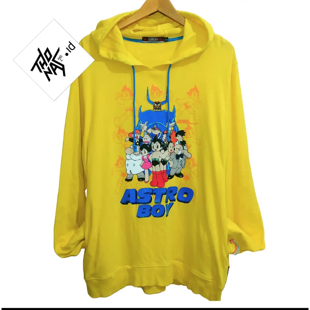 Rare Vintage Astroboy Full Characters Anime Hoodie Yellow Size L