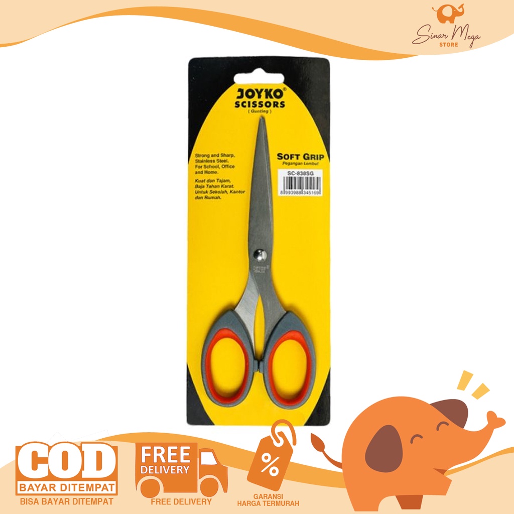 

Joyko Scissors SC-838SG/ Gunting Sedang Soft Grip Nyaman Murah Berkualitas