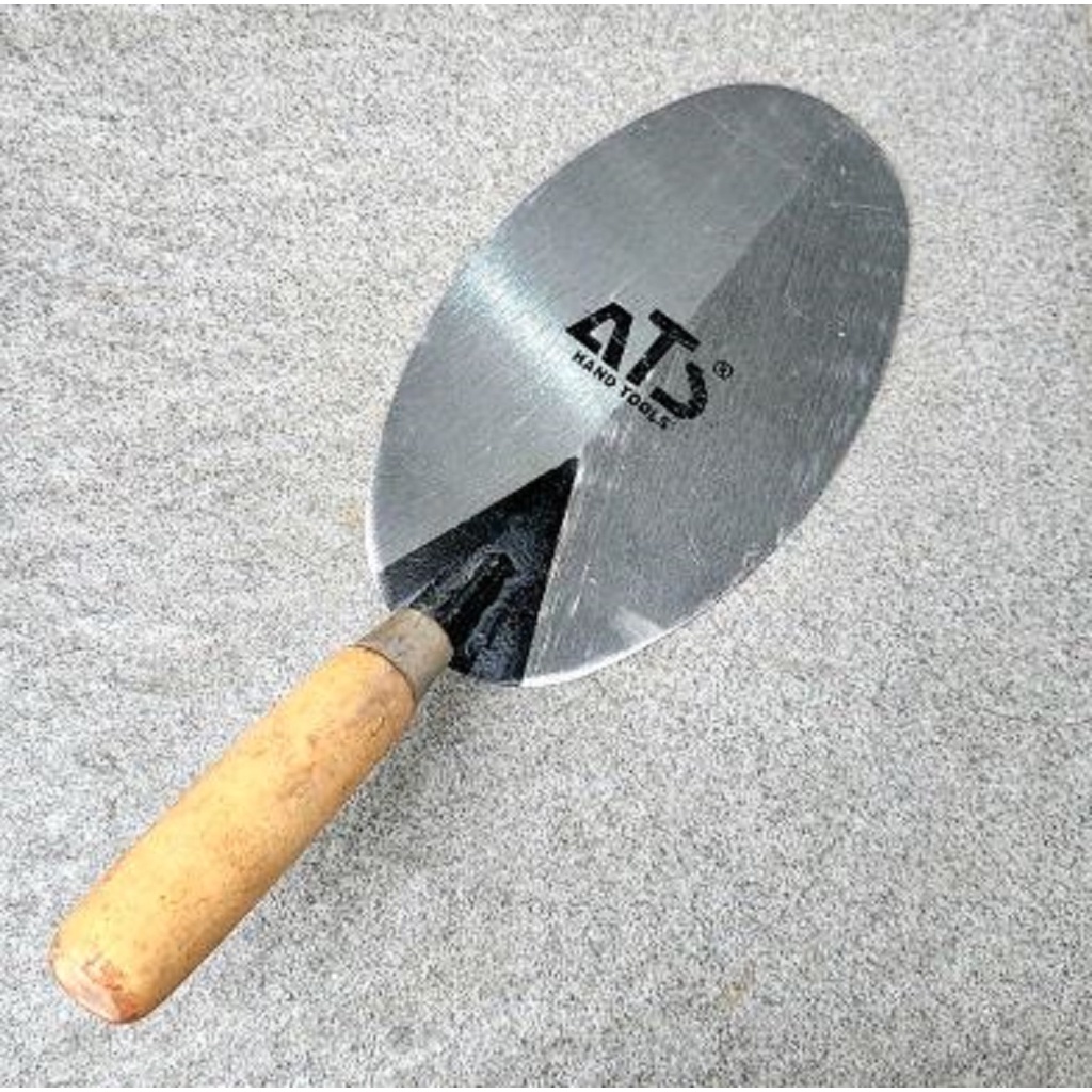 Cetok Semen Bulat Gagang Kayu 5 - 8 inch