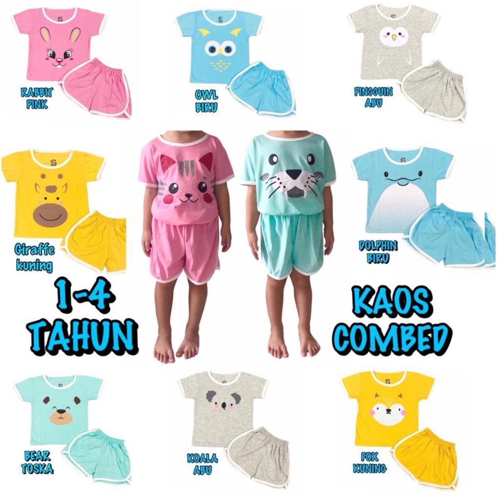 SETELAN SANTAI ANAK CEWEK/PEREMPUAN COWOK/LAKI-LAKI UNISEX CUPHA BAHAN KAOS