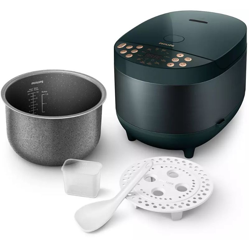 PHILIPS HD4515/91 Fuzzy Logic Digital Rice Cooker 1.8L - Forest Green Bandung