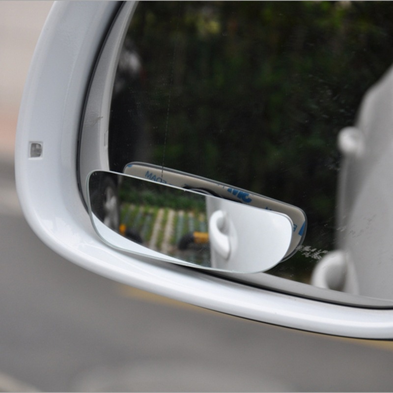 2pcs Universal 360derajat Yang Dapat Disesuaikan Mobil Wide-angle HD Kaca Spion Frameless Clear Slim Blind Spot Reversing Glass Convex Parkir Spion