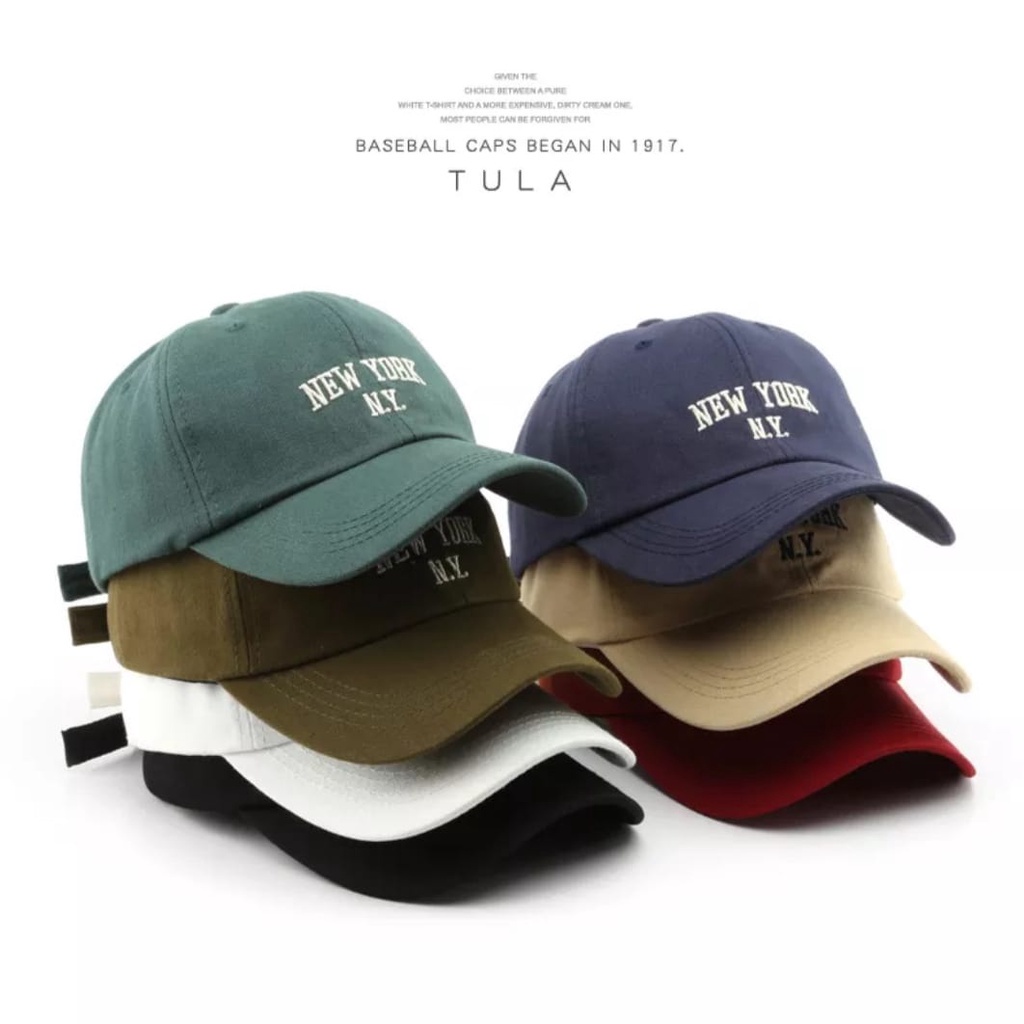 Topi Distro Bordir NEW YORK N.Y Trendy Korean Personalized Cotton Baseball Cap Fashion Men's Sports Female Cap Couple's Hat