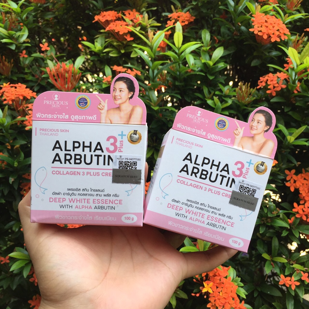 Precious Skin Alpha Arbutin 3 Plus Collagen Deep Essence Whitening Cream / Collagen / Pemutih Badan