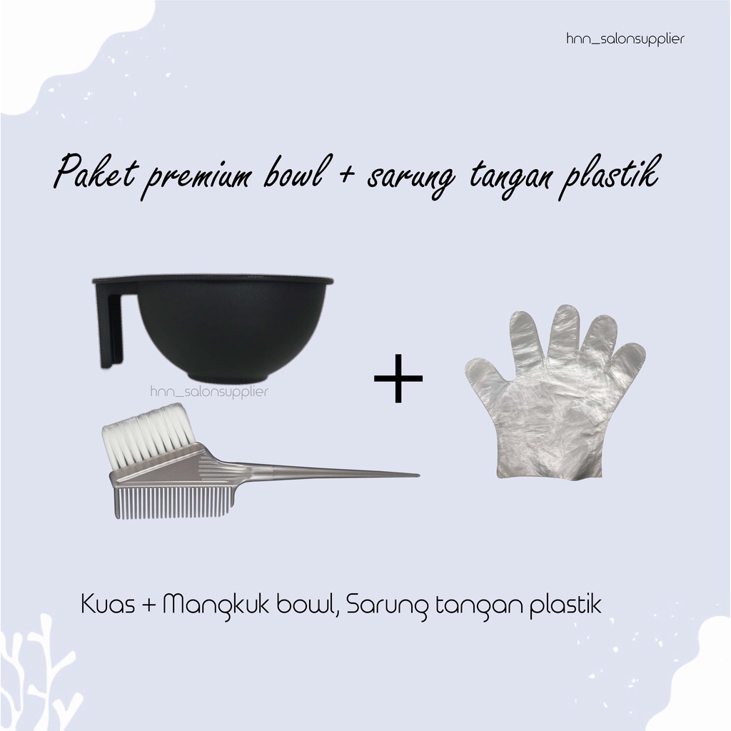 Paket Mangkok Cat Rambut Salon dan Kuas Semir Bahan Tebal