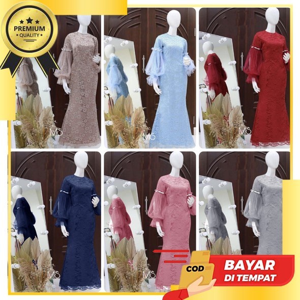Trend - Promo Model Terbaru Bisa Ada Jumbo Xxl Ld 120 Gamis Saukia Brukat Velvet Satin Adatali Pingg