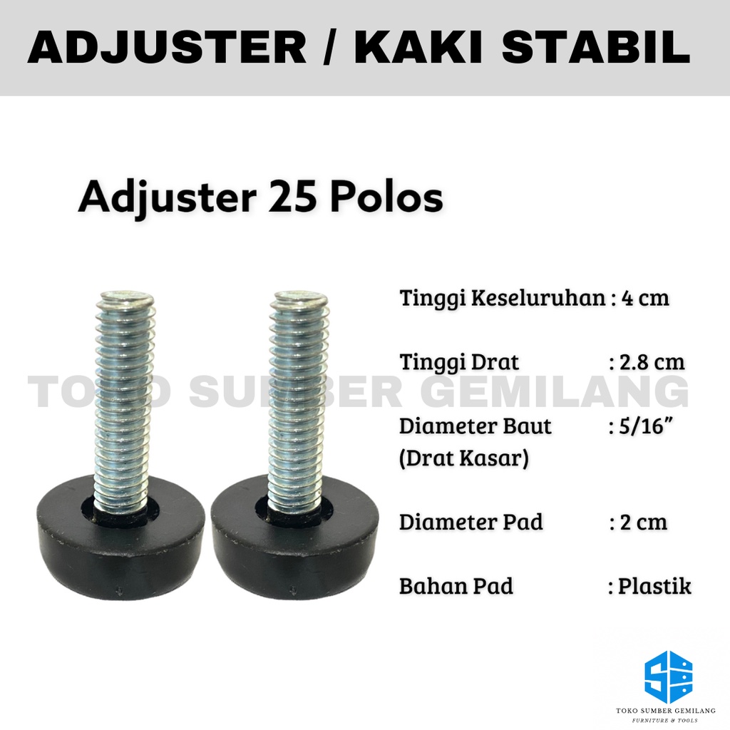 Stabil Kaki Meja Adjuster / Stabil Kaki Adjuster / Adjuster 25 Polos