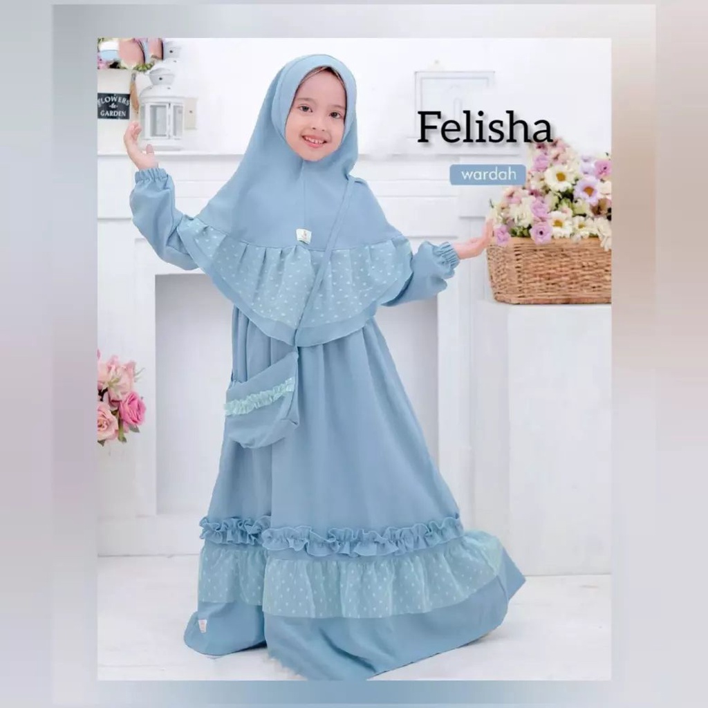 Bajurancak Baju Anak Felisha Kids Syar'i Set Khimar Kekinian Terbagus 2023 Baju Gamis Lebaran Anak Perempuan Terbaru Umur 6 7 8 9 10 11 Tahun Matt Shakila Mix Tile Dot Ukuran L Dan XL