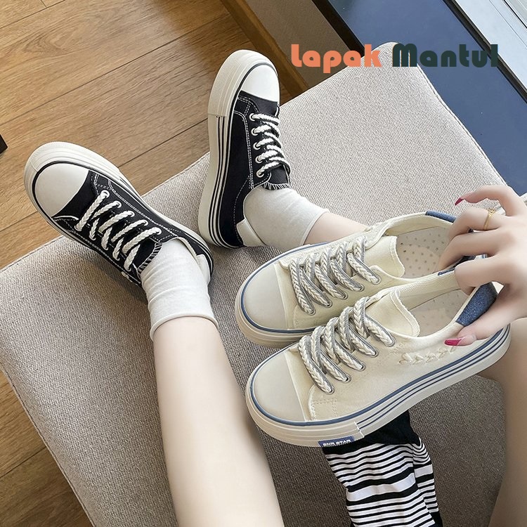 LM-0258 Sepatu Wanita Canvas Original Sepatu Sneakers Kanvas Wanita Elegan Fashion Terbaru Quality Premium